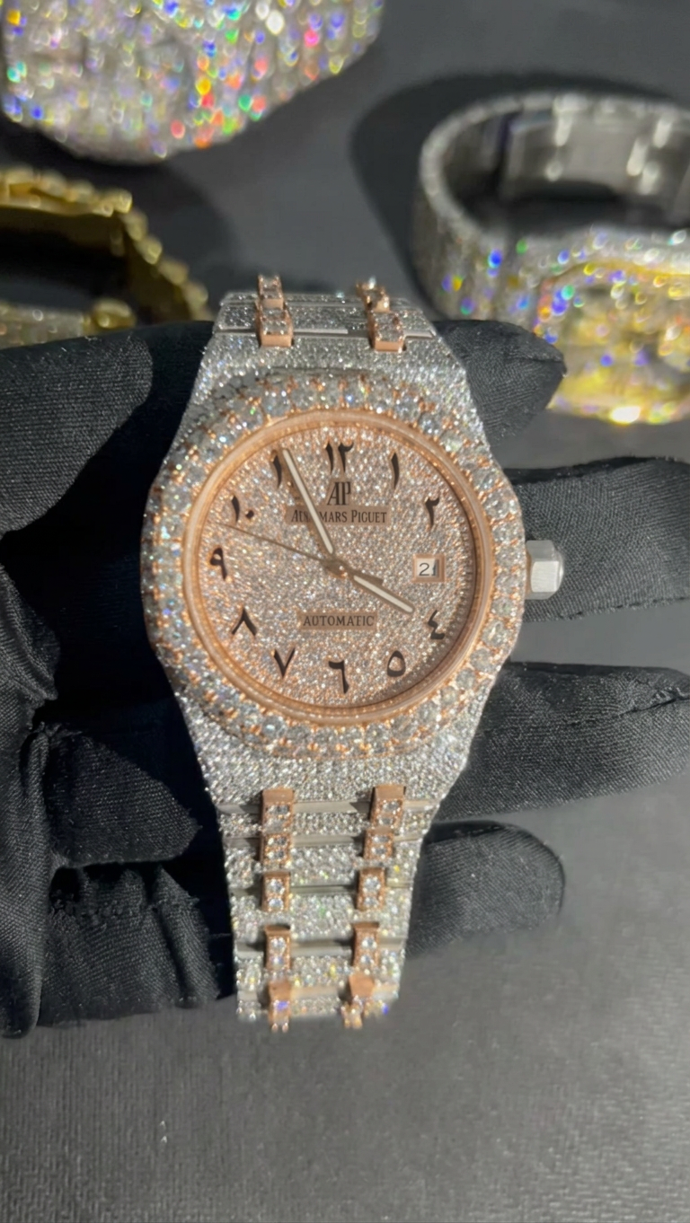 AP חוגה ערבית רוז גולד ICED OUT — סטייטמנט