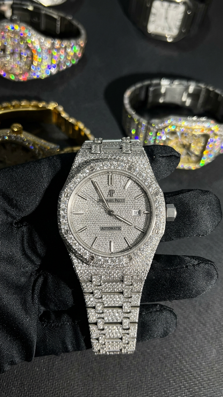 Audemars Piguet כסף — ICED OUT מלא בעבודת יד